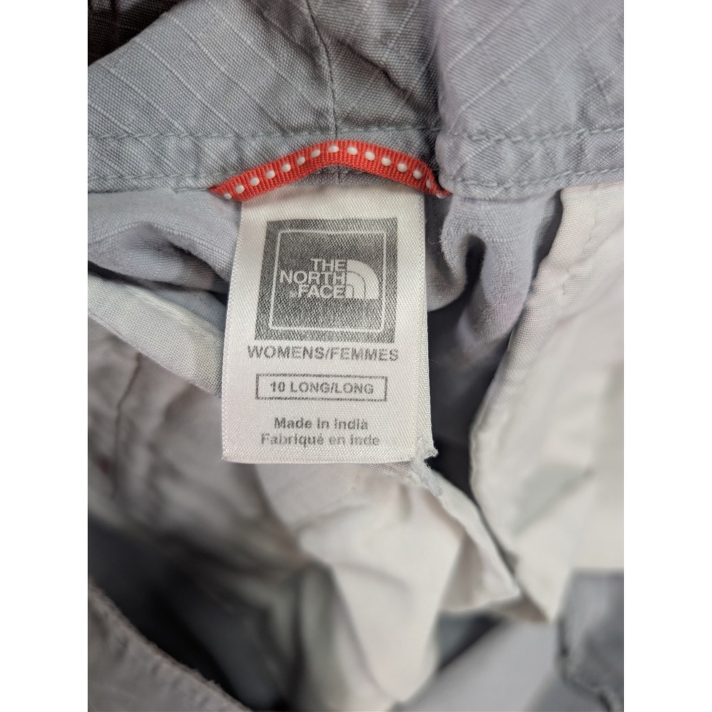 the north face cotton ripstop gray cargo shorts bottoms womens 10 long hiking - Picture 7 of 13